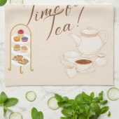 Zeit für Tee Geschirrtuch (Gefaltet)