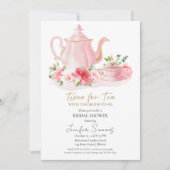Zeit für Tee | Gilded Floral Brautparty Einladung (Vorderseite)