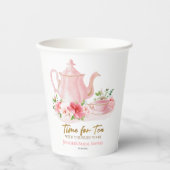 Zeit für Tee | Gilded Pink Brautparty Pappbecher (Vorderseite)