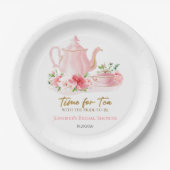 Zeit für Tee | Gilded Pink Brautparty Pappteller (Vorderseite)