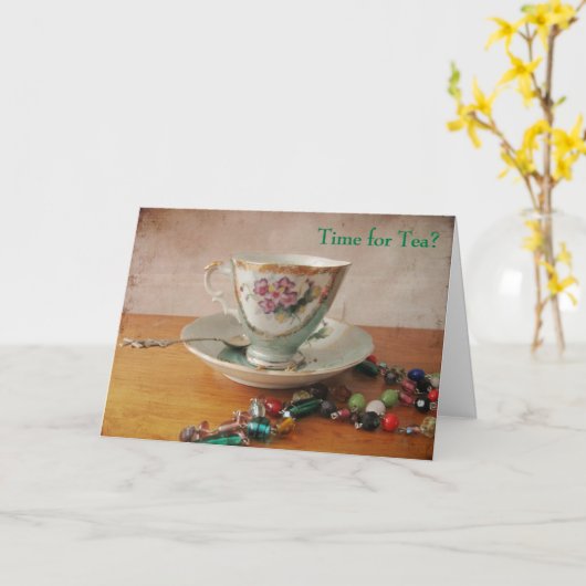 Zeit für Tee? Karte (Gelbe Blume)