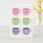 Zeit für Tee - Kawaii Cup of Tea Karte (Gelbe Blume)