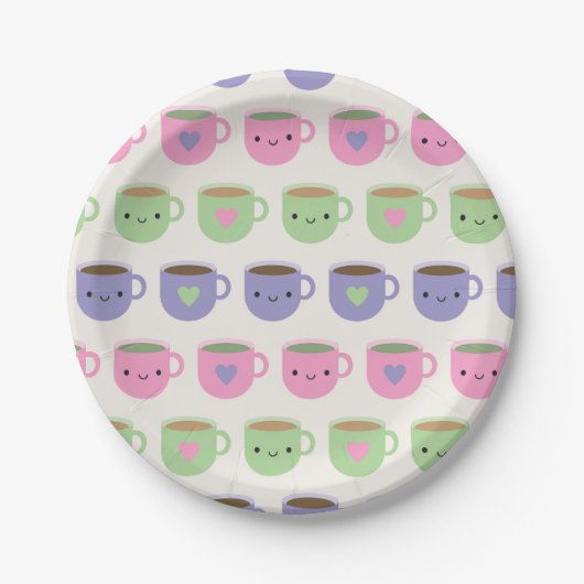 Zeit für Tee - Kawaii Cup of Tea Pappteller (Vorderseite)