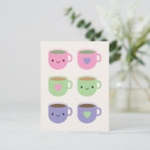 Zeit für Tee - Kawaii Cup of Tea Postkarte (Stehend Vorderseite)