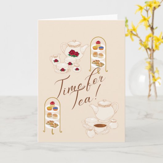 Zeit für Tee! Leer Karte (Gelbe Blume)