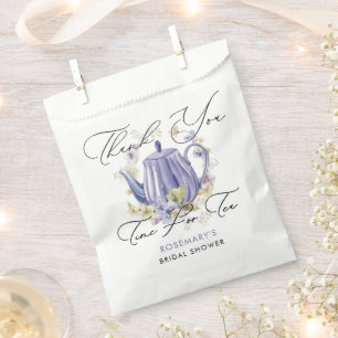 Zeit für Tee Lila Teekessel Brautparty Geschenktütchen