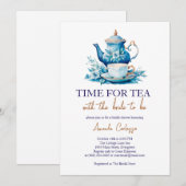 Zeit für Tee mit Braut zum Brautparty Einladung (Vorne/Hinten)