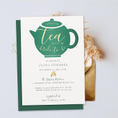 Zeit für Tee mit Bride Emerald Gold Brautparty Einladung