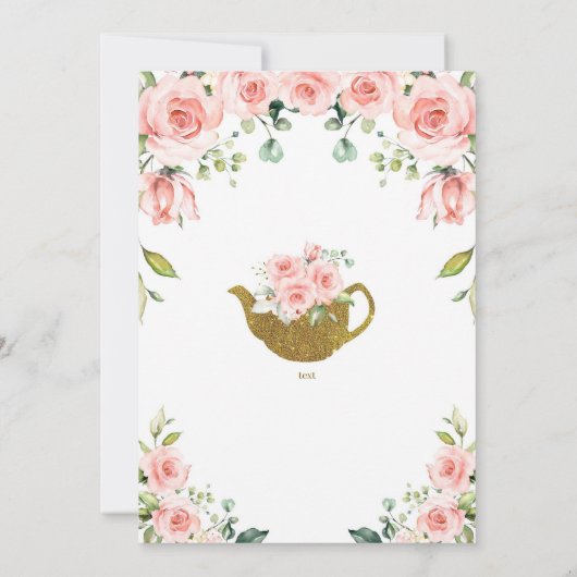 Zeit für Tee mit der Braut zu sein, Brautparty Einladung (Rückseite)