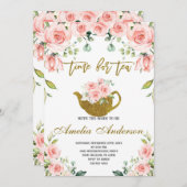Zeit für Tee mit der Braut zu sein, Brautparty Einladung (Vorne/Hinten)