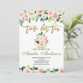 Zeit für Tee mit der Braut zu sein, Brautparty Einladung (Stehend Vorderseite)