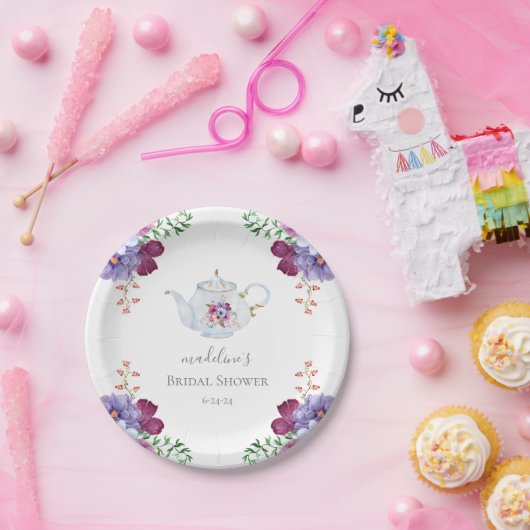 Zeit für Tee mit der Braut zum Brautparty Pappteller (Party)