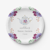 Zeit für Tee mit der Braut zum Brautparty Pappteller (Vorderseite)