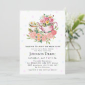 ZEIT FÜR TEE MIT DER Party-Baby-Shower-Einladung Einladung (Stehend Vorderseite)