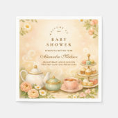 Zeit für Tee mit der werdenden Mutter Baby Shower Serviette (Vorderseite)