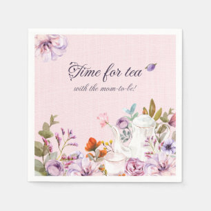 Zeit für Tee-Party Blumenspülung Serviette