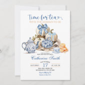 Zeit für Tee Party Chinoiserie Babydusche Einladung (Vorderseite)