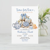 Zeit für Tee Party Chinoiserie Brautparty Invit Einladung (Stehend Vorderseite)