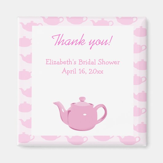 Zeit für Tee Pink Teapot Gefallen Magnet (Vorne)