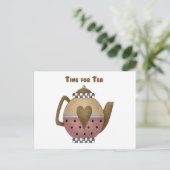 Zeit für Tee Postkarte (Stehend Vorderseite)