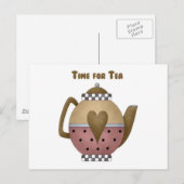 Zeit für Tee Postkarte (Vorne/Hinten)