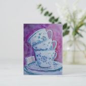 Zeit für Tee Postkarte (Stehend Vorderseite)