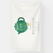 Zeit für Tee-Smaragdgolden-Brautparty Banner (Vertikal)