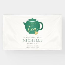 Zeit für Tee Smarald Gold Brautparty Willkommen Banner