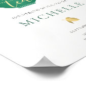 Zeit für Tee Smarald Gold Brautparty Willkommen Poster (Ecke)