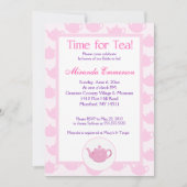 Zeit für Tee Tee Teekanne (rosa) Brautparty 12x18 Einladung (Vorderseite)