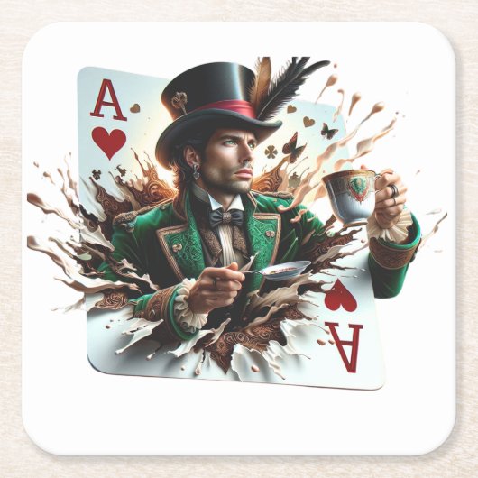 Zeit für Tee-Untersetzer Rechteckiger Pappuntersetzer (Vorderseite)