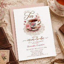 Zeit für Tee Vintage-Blumen-Tasse Baby Shower