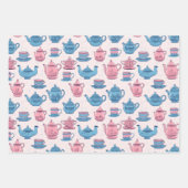 Zeit für Tee-Vintage Musterverpackungspapierblätte Geschenkpapier Set (Vorderseite)