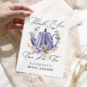 Zeit für Tee Wasserfarbe FLorales Brautparty Dankeskarte