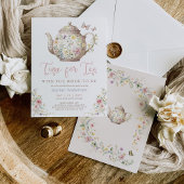 Zeit für Tee Wildblume Schmetterling Brautparty Einladung