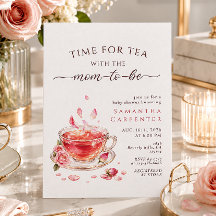 Zeit für Teeglas Tasse rosa Rosen Baby Shower