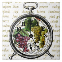 Zeit für Wein-Vintage-Uhr-Kachel-Untersetzer