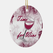 Zeit für Wein-Weihnachtsverzierung Keramikornament (Rechts)