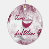 Zeit für Wein-Weihnachtsverzierung Keramikornament (Links)