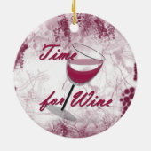 Zeit für Wein-Weihnachtsverzierung Keramikornament (Hinten)