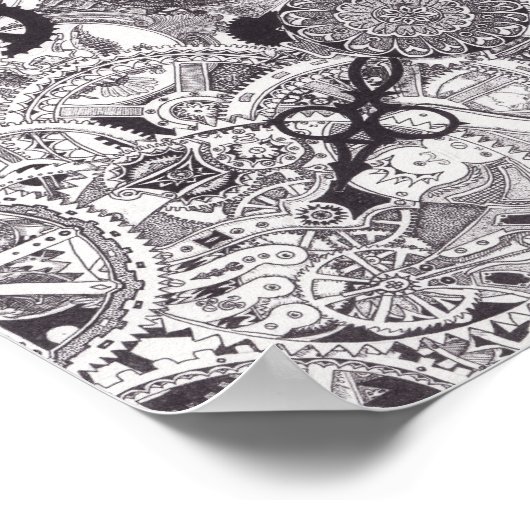 Zeit & Geld - Schwarz & Weiß Poster (Ecke)