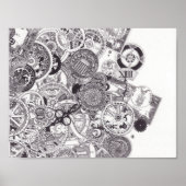 Zeit & Geld - Schwarz & Weiß Poster (Vorne)