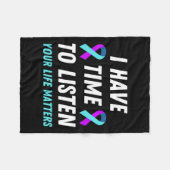 Zeit haben, sich die Bewusstseinsbildung für Suizi Fleecedecke (Vorderseite (Horizontal))