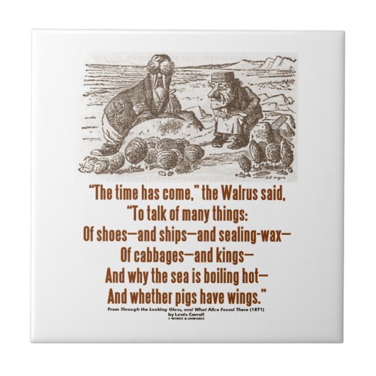 Zeit hat gekommenen Walross-Tischler (Spiegel) Fliese (Vorderseite)