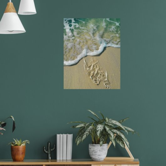 Zeit heilt alle Wunden - Fußspuren im Sand Poster (Wohnzimmer 1)