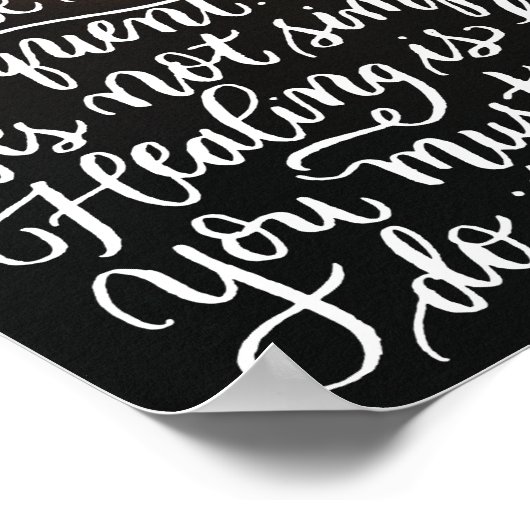 Zeit heilt handgeschriebene Kunst Poster (Ecke)