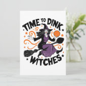 Zeit, Hexen zu entrinnen Spooky Pickleball Hallowe Einladung (Stehend Vorderseite)