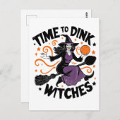 Zeit, Hexen zu entrinnen Spooky Pickleball Hallowe Postkarte (Vorne/Hinten)