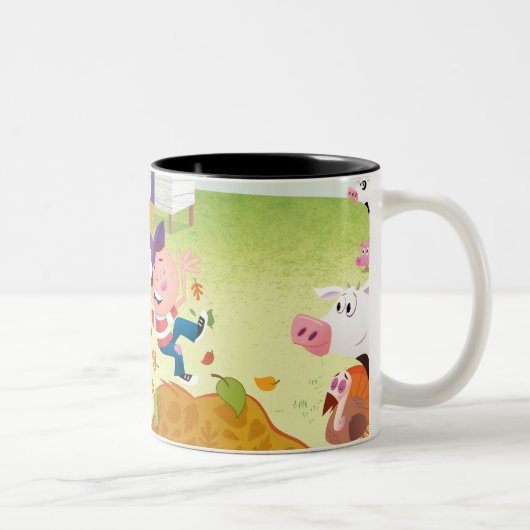 Zeit, - Hof zu zählen Zweifarbige Tasse (Rechts)