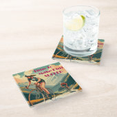 Zeit, ihm das Fahrrad zu nehmen Glasuntersetzer (Schrägansicht)